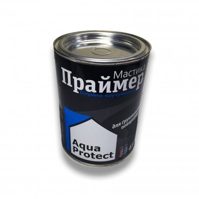 Мастика Праймер бітумно-каучуковий Aqua Protect чорна 0,8 кг. Мастика Праймер 64025 фото