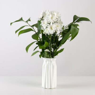 Декоративна ваза для квітів MVM Біла 18 см. DH-FLOWERS-01 WHITE фото
