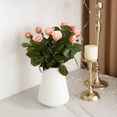 Декоративна ваза для квітів MVM Біла 20 см. DH-FLOWERS-04 WHITE фото