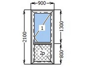 Двері металопластикові вхідні 900*2100 мм 20003003 фото