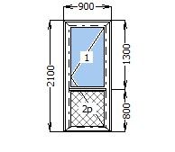 Двері металопластикові міжкімнатні 900*2100 мм 2000302 фото