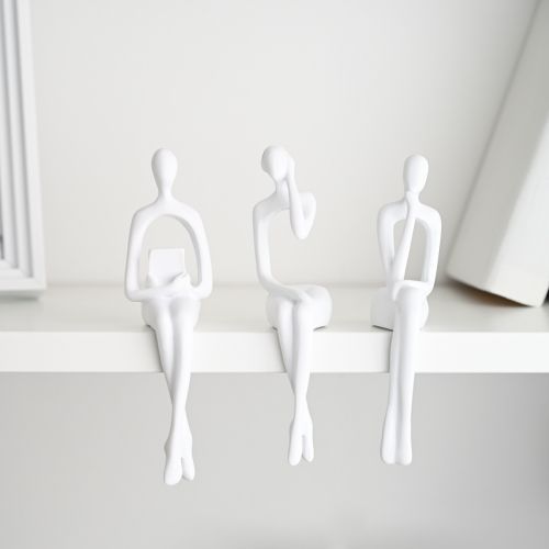 СТАТУЕТКА ЛЮДИНА МИСЛИТЬ (Білий) DH-ST-27 WHITE фото