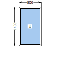 Вікно металопластикове глухе 800*1400 мм 2000201 фото