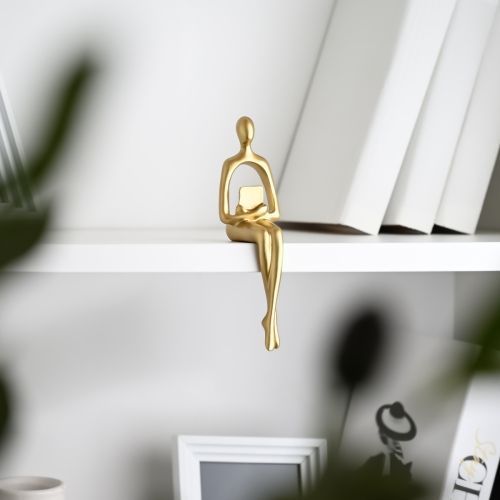 СТАТУЕТКА ЛЮДИНА З КНИГОЮ (Золотистий) DH-ST-26 GOLD фото