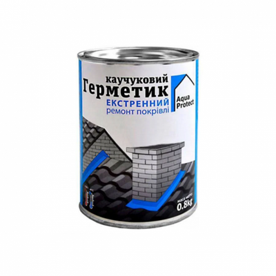 Герметик покрівельний каучуковий Aqua Protect сірий 0,8 кг. Герметик покрівельний 64026 фото