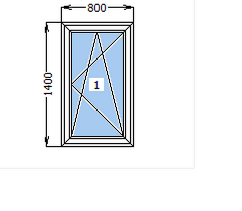 Вікно металопластикове поворотно-відкидне 800*1400 мм 2000202 фото