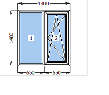 Вікно металопластикове поворотно-відкидне 1300*1400 мм 2000204 фото