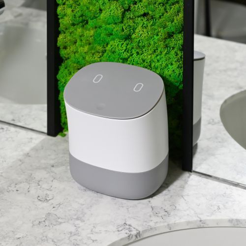 ВІДРО ДЛЯ СМІТТЯ НАСТІЛЬНЕ З КРИШКОЮ 1,5 Л. BIN-21 1,5L WHITE/GRAY BIN-21 1,5L WHITE/GRAY фото