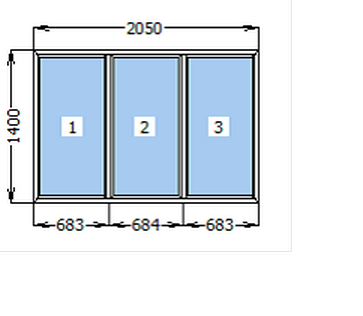 Вікно металопластикове глухе 2050*1400 мм 2000205 фото