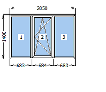 Вікно металопластикове поворотно-відкидне 2050*1400 мм 2000206 фото