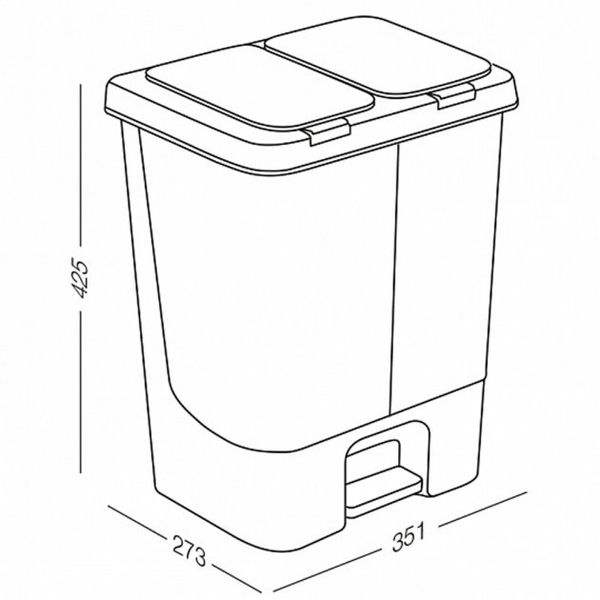 Відро для сміття MVM сортувальне 10+10 л. Сірий (BIN-05 (10+10L) LIGHT GRAY/GRAY) BIN-05 (10+10L) LIGHT GRAY/GRAY фото