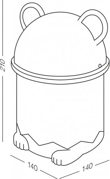 Відро для сміття MVM настільне з кришкою BIN-07 1.2 л BIN-07 1,2L WHITE фото