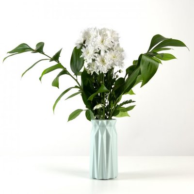 Декоративна ваза для квітів MVM Блакитна 18 см. DH-FLOWERS-01 BLUE фото