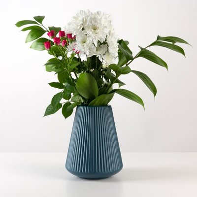 Декоративна ваза для квітів MVM Синя 20 см. DH-FLOWERS-04 DARK BLUE фото